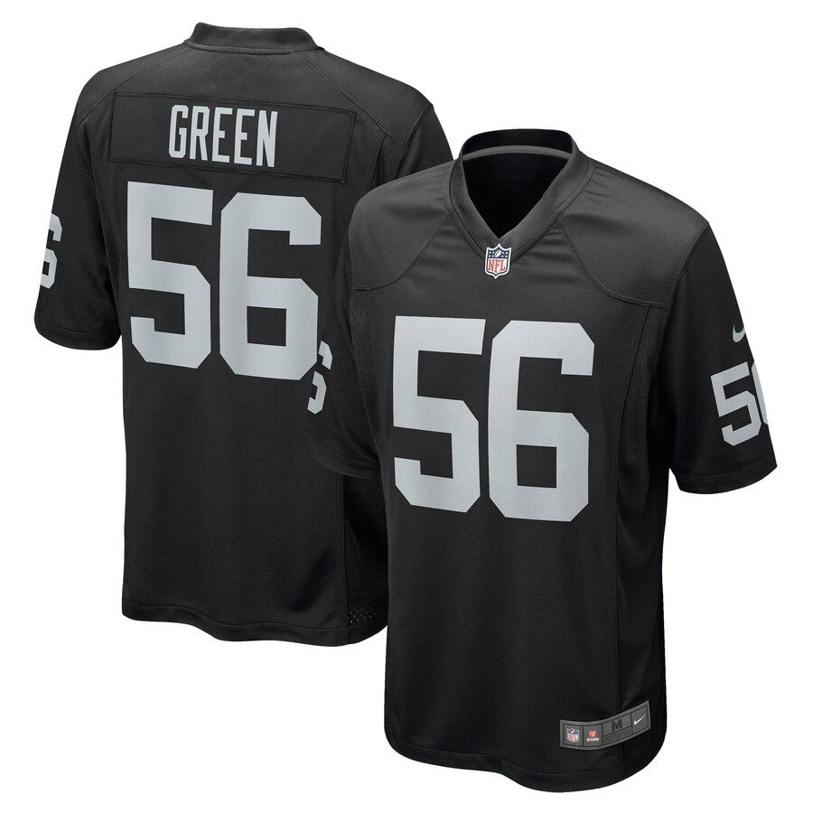 Men Oakland Raiders #56 Gerri Green Nike Black Player Game NFL Jersey